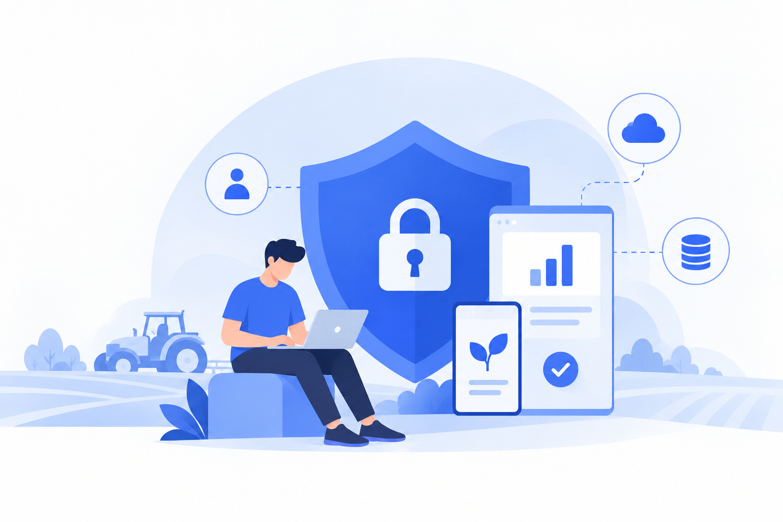 DigiKhet security — encrypted device, cloud and app data protected across the field-to-cloud journey